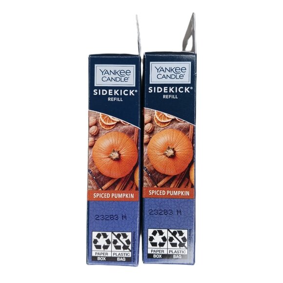 Yankee Candle Side Kick Refill Spiced Pumpkin Lot of 2 Single Refill Boxes - Picture 5 of 5